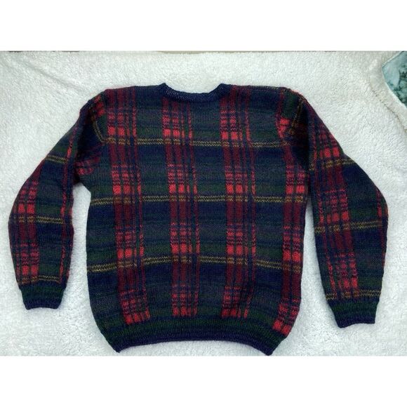 VINTAGE Talbots Wool Blend Sweater Mens M Mohair Plaid 80s Retro Christmas RARE - Picture 8 of 16
